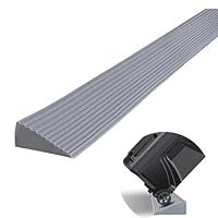 CUTIS Türschwellenrampe, 90x8x2CM Schwellenrampe, Rollstuhlrampe aus Vollgummi, rutschfeste Oberfläche, für Rollstuhl Rollator Saugroboter Kinderwagen (Grau)