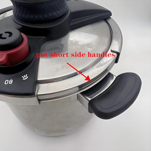 safycaby 2 PCS Replacement Handles for Pots and Pans Anti-Scalp Pot Handle Pot Short Side Handles Replacement for Black Pressure Cookers and Steamers with Screws - Thumbnail 6