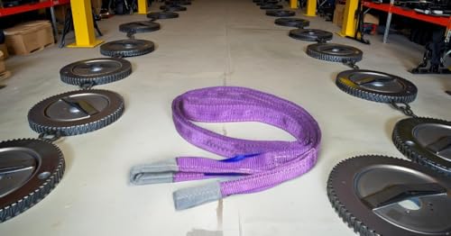 Image of MALA Group of India Industrial Lifting Sling 1 Ton Capacity, 3 Meter Length, 1-Ply Flat Polyester Webbing Sling, Purple | Heavy Duty Lifting Belt for Material Handling, Warehousing & Construction