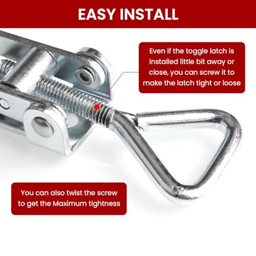 Image of Serplex 6 Pcs Toggle Clamp Latch With Lock Hole, Adjustable Latch, 330Lbs Holding Capacity, Heavy Duty Quick Release Pull Latch Toggle Clamp for Lid Jig, Cabinet, Tool Box Case