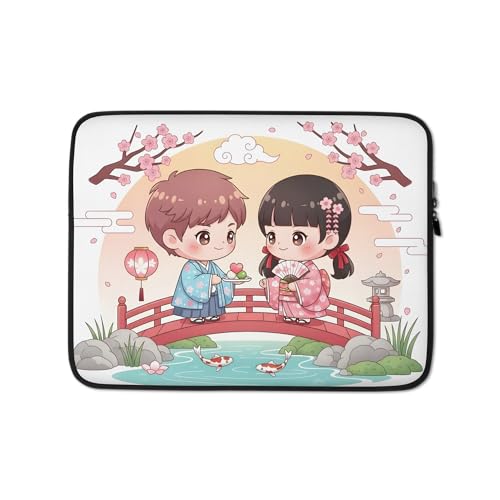 Funda para portátil kawaii japonesa de 13" ideal para estudiar en la cafetería
