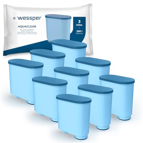 Wessper Filtro de agua antical compatible con Saeco AquaClean CA6903/00 CA6903/01 CA6903/99 CA6903 Cartucho filtrante Aqua Clean para máquina cafetera de café y espresso, 9 piezas