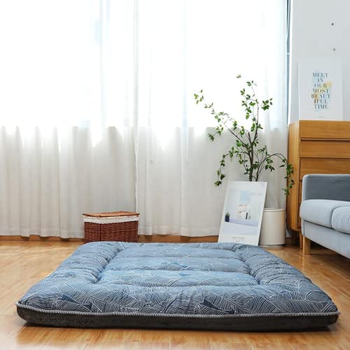 XICIKIN Japanese Floor Mattress, Japanese Futon Mattress Foldable Mattress, Roll Up Mattress Tatami Mat with Washable Cover, Easy to Store and Portable for Camping, Feather, Twin Full Queen