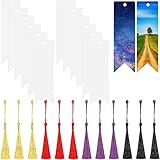 Kit de marcador DIY.Este paquete le brinda 12 marcadores de acrílico transparentes;12 borlas coloridas (colores como aleatoriamente).El gran conjunto de artesanía de bricolaje para niños y adultos.