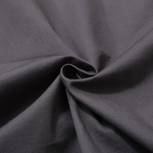 Zyvrenix Men's Shirts Casual Outdoor Cotton Button Down Shirt Jacket Long Sleeve with Pockets Dark Gray XL — view 3