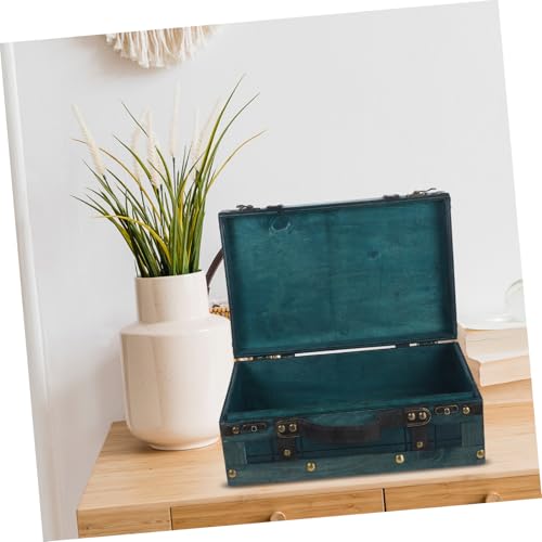 Coffre à bijoux bois vert vintage grande capacité de rangement