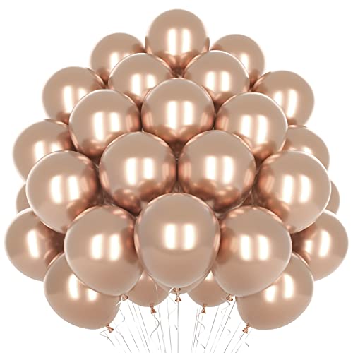 Palloncini Oro Champagne Metallici, 50 Pezzi Palloncini Oro Champagne 12 Pollici, Palloncini In Lattice, Palloncino Cromato Per Palloncini Festa Compleanno Matrimonio Fidanzamento Decorazione Festival