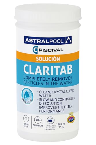Piscival Claritab | Tabletas Floculantes Coagulantes 20g | Agua Cristalina en Piscinas | Disolución...