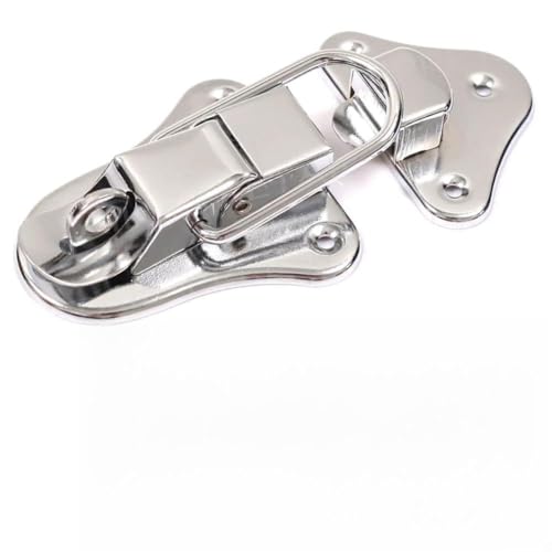 95mm Fer Boîte à Outils Boucle Serrure avec Moraillon Cadenas pour Mallette Aviation Boîte en Bois Bagages Coffre de Rangement - Argent