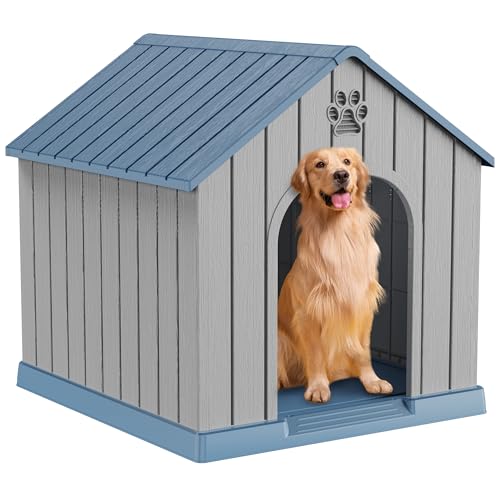 DRATO Large Dog House Indoor Outdoor Waterproof,Puppy Shelter with Air Vents and Elevated...