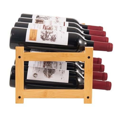 Woodluv 2-Tier Wooden Wine Rack, Wine Holder, Compact Wine Storage Stand, Wine Organizer For Kitchen, Bar, Or Countertop, Stylish Wine Holder With Easy Assembly - 2