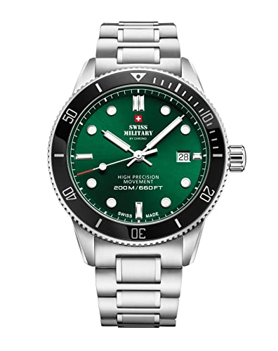 Swiss Military By Chrono Orologio Da Uomo Movimento Al Quarzo Con Bracciale In Metallo In Acciaio Inox Orologio Analogico Da Polso Argento Sm34088.03