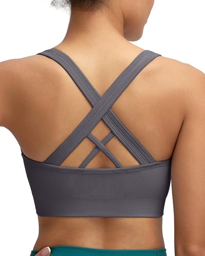 Image of RUNNING GIRL Sports Bras for Women,Seamless Strappy Sports Bra High Support Crisscross Back with Removable Pads