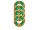 Get Outside Games 4 Shamrock VVashers - Washer Toss Washer Board Game Washers (Green Clover with Orange, 4 VVashers with Container)