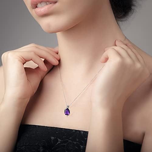 Does not apply Women Pendant Necklace, Angels Tear Necklace for Women Lady Girls Small Gift, Imitation Amethyst, Valentine's Day gift