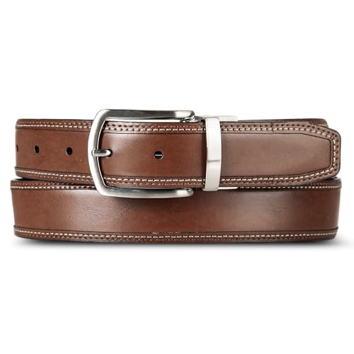 Nautica Men's Reversible Leather Belt | 2-in-1 | Classic | Everyday | Business | Work | Dress | Casual | Metal Buckle