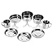 SPYMINNPOO 8Pcs Camping Cookware Set, Portable Stainless Steel Cookware with Foldable Handles for Outdoor Camping Picnic