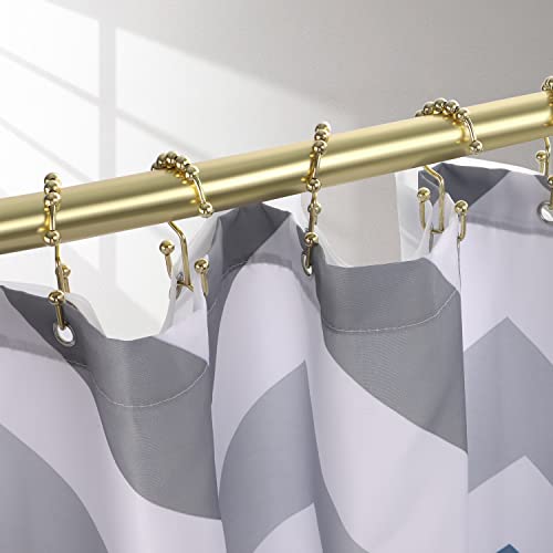 Toprod Curved Gold Shower Curtain Rod & 12 Pcs Gold Double Sided Shower Curtain Hooks #TOP3