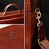 Time Resistance Cartable en Cuir Sacoche en Cuir pour Ordinateur Portable Fait Main en Italie - Cartable pour Hommes et Femmes - Serviette Professionnelle pour Ordinateur (Marron Cognac) #4