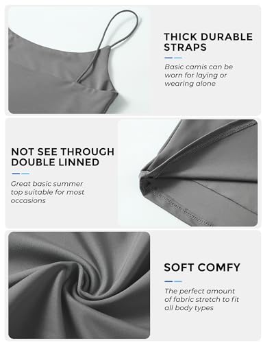 Image of Buauty 2 & 4 Packs Crop Tank Top for Women, Basic Solid Cropped Double Layer Spaghetti Strap Short Sleeveless Camisole