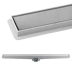 Ralo Linear Oculto Invisível Inteligente Sifonado para Banheiro Grelha em Inox 6x90cm (Cinza)