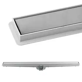 Ralo Linear Oculto Invisível Inteligente Sifonado para Banheiro Grelha em Inox 6x90cm (Cinza)