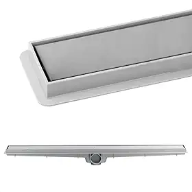 Ralo Linear Oculto Invisível Inteligente Sifonado para Banheiro Grelha em Inox 6x70cm (Cinza)