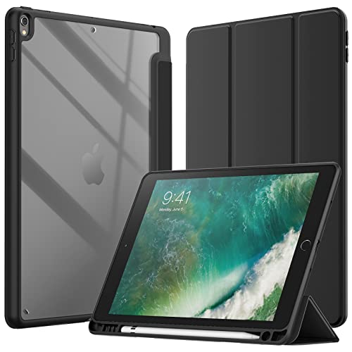 Soke Custodia Per IPad Air 3 2019 / IPad Pro 10.5 Con Portapenne, Sleep/Wake, Angoli Multipli, Morbida TPU, Nero