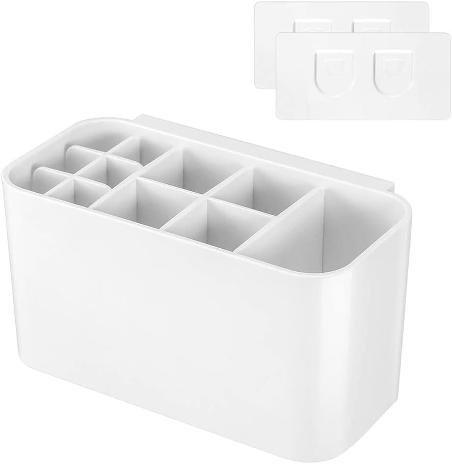 Healifty Toothbrush Holders for Bathroom - Electric Toothbrush Holder Wall Mounted with 6 Toothbrush Slots, 4 Electric Toothbrush Slots & 1 Toothpaste Slots - Large Capacity Bathroom Organizer