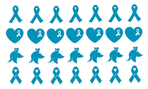 Ovarian Cancer Awareness Collections (Ovarian Cancer Vinyl Stickers Teal ribbon c1)