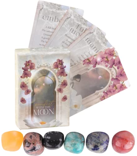 Stones and Crystals with Positive Affirmations - Real Crystals for Beginners, Crystal Set with Affirmations Cards. Crystal Gemstones, Meditation Accessories. Spiritual Gifts, Healing Gifts for Women