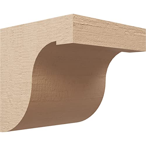 10"W x 10"D x 10"H Wide Del Monte Rough Cedar Woodgrain TimberThane Corbel, Primed Tan