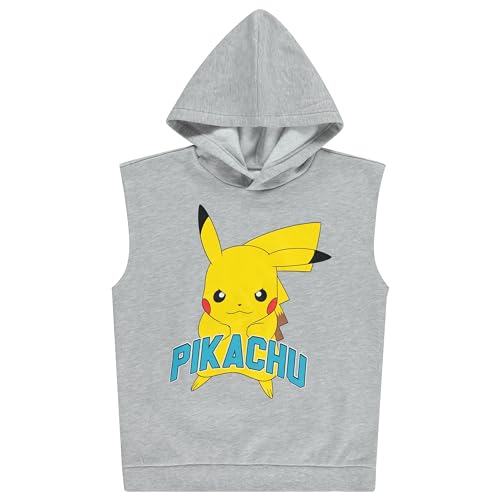 Image of Pokemon Boys Pikachu Fleece Hooded Muscle Tank and Sweat Shorts Set 4-20