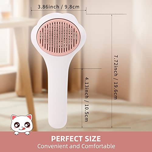 Sulie Tech Cat Brush For Shedding Deshedding,Self Cleaning Slicker Brush,Grooming Brush For Long Or Short Haired Kitten Dogs Rabbit Massage Removes Mats, Tangles And Loose Fur(Pink) #TOP6