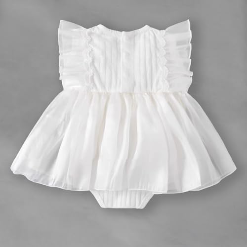 Baby Girl Summer Clothes Infant Tulle Romper Skirt Sleeveless Bodysuit One Piece Romper + Headband 2pcs set 0-12M4