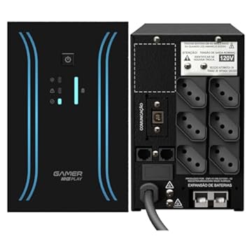Nobreak NHS Gamer Play Senoidal 1000VA Ent.Biv S.120V Bat 2x7Ah C/Protetor Eth/USB
