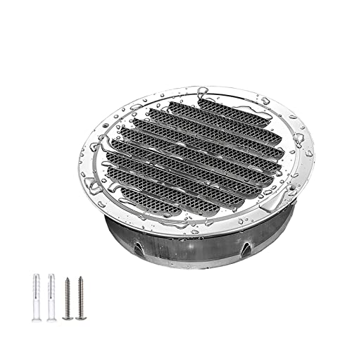 MAYNUO Wandauslass, Luft aus Edelstahl, rundes Abluftgitter aus Edelstahl 304 mit Luftschlitzen, ideal for Badezimmer und Dunstabzugshauben, Klimaanlagen, Küchenventilatoren und