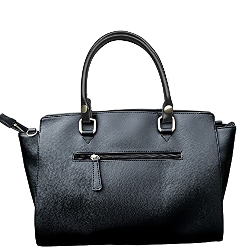 LdawyDE Taschengriffe Leder Schwarz, 2 Druckknopf Leder Taschenriemen langlebig dickem PU-Leder Ersatz Griff für Heimwerker Handtasche Riemen (40cm, Schwarz)