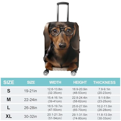 Carry on Luggage Cover Dachshund Dog Suitcase Covers for Luggages Tsa Approved Travel Luggage Sleeve Protector Elastic Suitcase Protector Anti-Scratch Washable Fits 19-30 Inch Case -L2