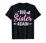 Big Sister Again Sibling Older Daughter Arrow & Butterflies T-Shirt