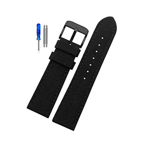 [QOCMDWHBZ] 18/20/22/23/24mm sobN/fvCgobN X|[ciCEHb`Xgbv NH[cEHb` @Bvp(Black Black,20mm)