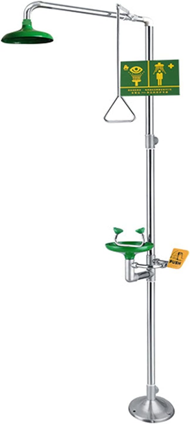 Eye Wash Station, Stainless Steel Composite Emergency Shower Eyewash, Eyewash Nozzle with Flow Control Valve