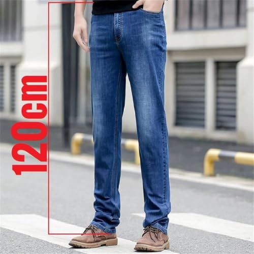 Men Size Thin Jean Men High Waist Straight Leg Denim Trouser Extral Long Length2
