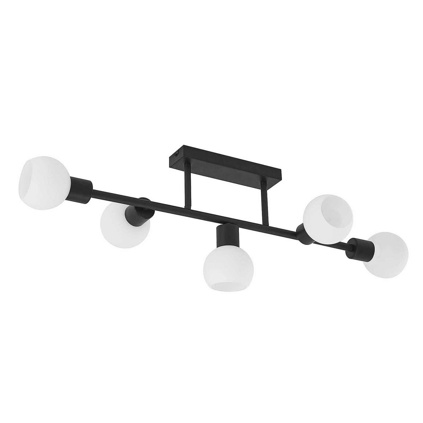 Lindby Ceiling Light Biscala dimmable (Modern) in Black Made of Metal for e.g. Living Room & Dining (5 Light Sources, E14) from Ceiling lamp