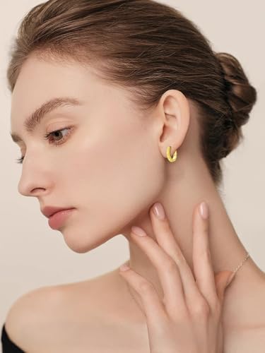 14K Gold Hoop Earrings for Women Hypoallergenic Lightweight Gold Huggie Hoop Earring Jewelry Gift4