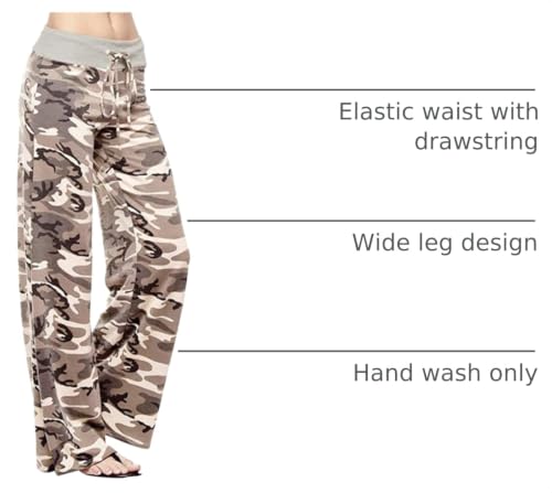 Image of NEWCOSPLAY Women's Comfy Pajama Pants Casual Drawstring Palazzo Lounge Wide Leg Pants