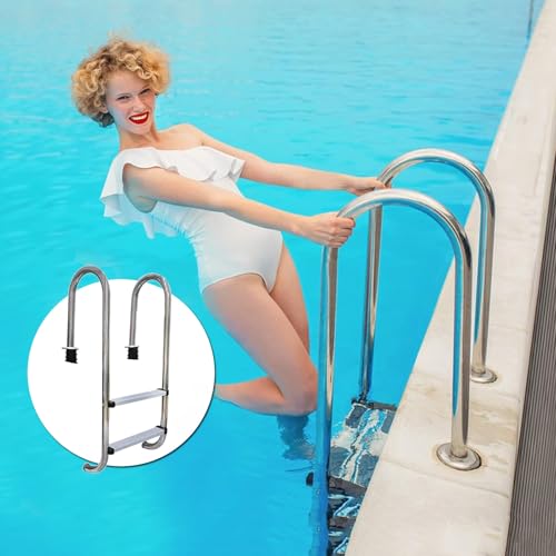 Escalera para piscina con 2 niveles de acero inoxidable miniatura 7