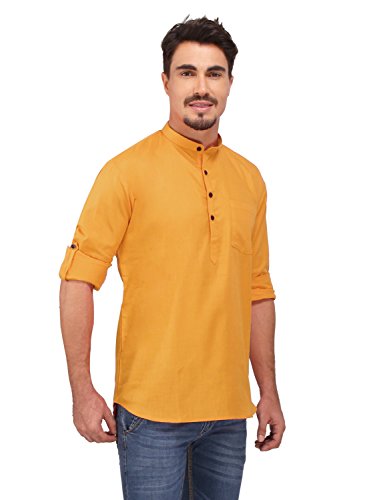 Image of Rajubhai Hargovindas Men's Linen Straight Short Kurta