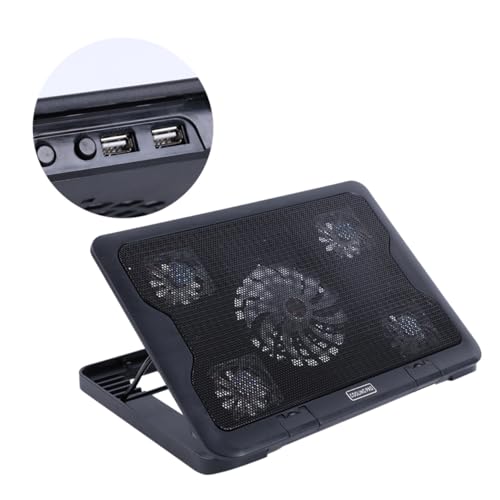 Base para laptop con 5 ventiladores y soporte ajustable miniatura 7