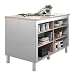 Produktbild Stella Trading Bilberry Moderne Kücheninsel mit Arbeitsplatte freistehend Optik, matt-Geräumiger Küchenschrank, Holzwerkstoff, Eiche Sonoma/Weiß, 138 x 85 x 75 cm